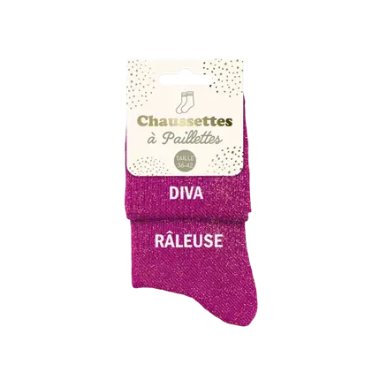 Glittersokken Duo Diva Râleuse - Een Maat 36-42