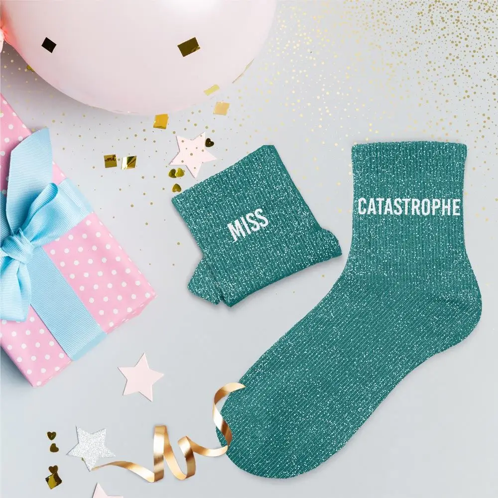 Miss Catastrophe Duo Glittersokken - Een Maat 36-42