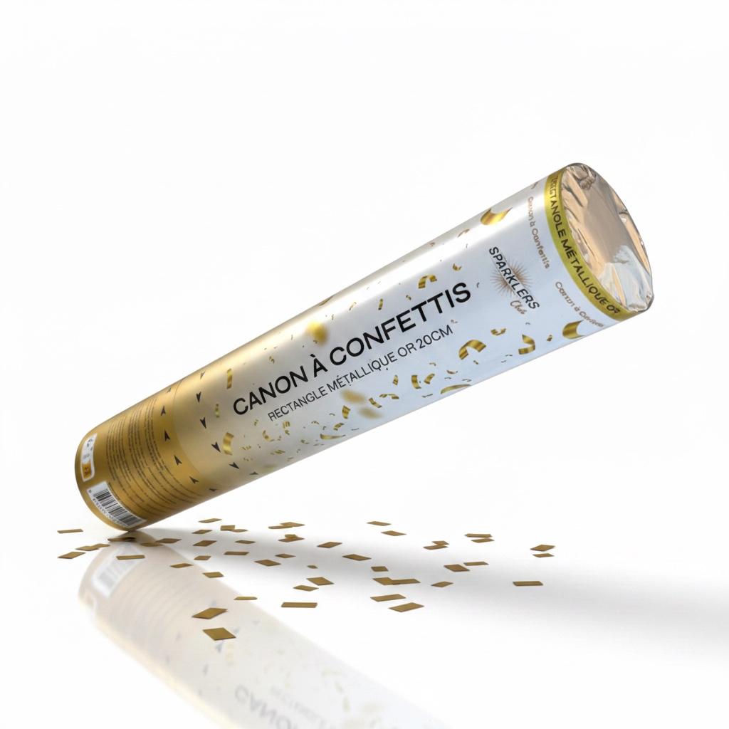 Confettikanon 20 cm Goud