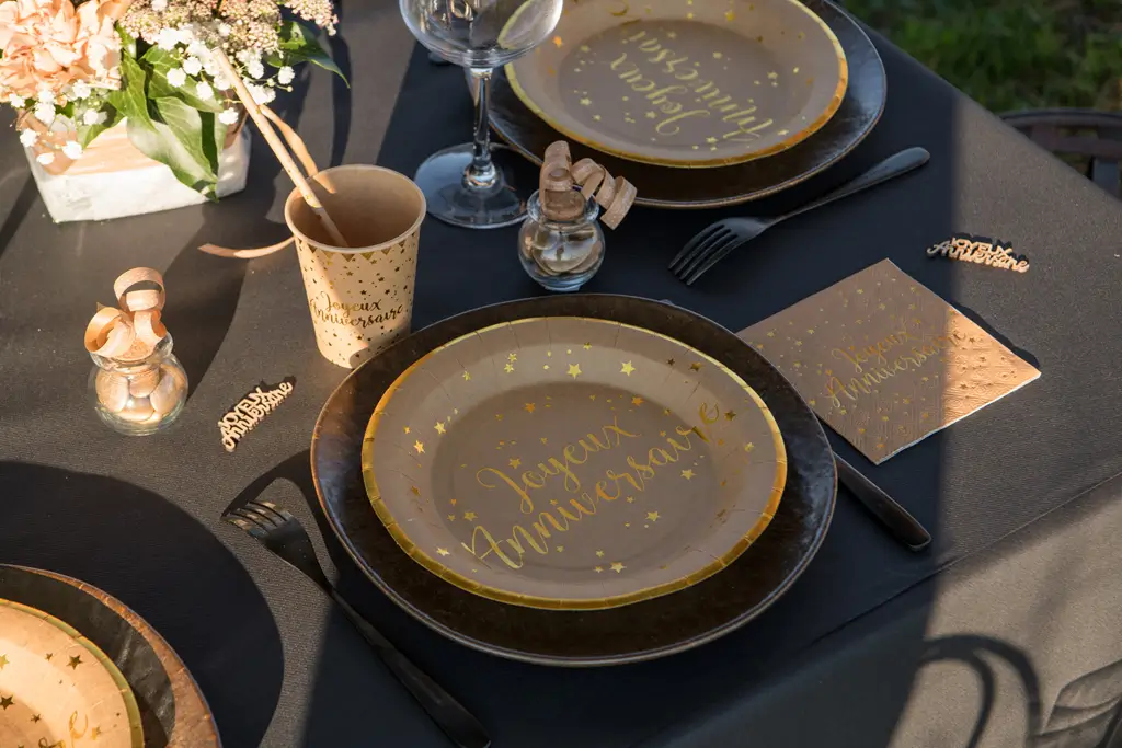 Happy Birthday Kraft bord (set van 10)