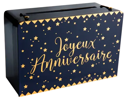 Goud/Blauw Gelukkige Verjaardag papieren urn