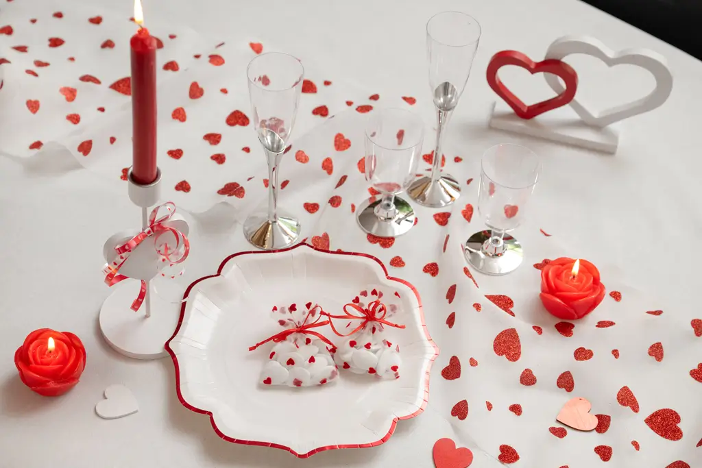 Gebeeldhouwde bloemkaars - Rood