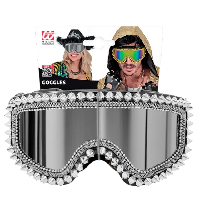 "APRÈS-SKI PARTY WINTER FESTIVAL BRIL MET ZILVEREN STUDS EN STRASS-STEENTJES".