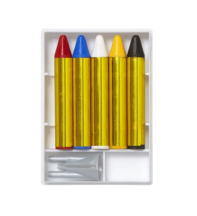 Assortiment van 20 Sets met 5 Schminkpotloden met Puntenslijper – Schminkset voor Verkleedkostuum