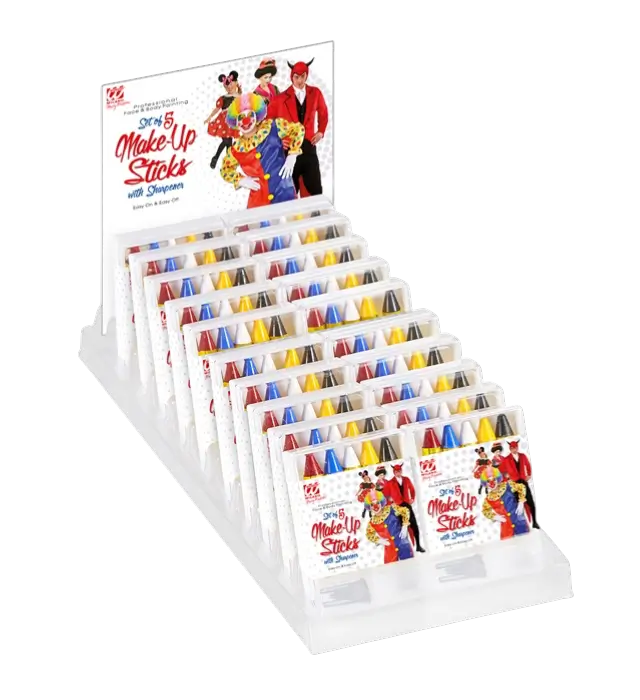 Assortiment van 20 Sets met 5 Schminkpotloden met Puntenslijper – Schminkset voor Verkleedkostuum