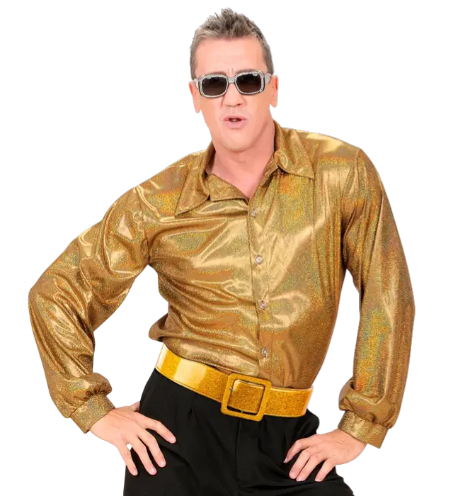 GOUDEN GLINSTERENDE RIEM DISCO ACCESSOIRE 120 CM