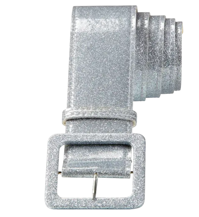 Zilveren Pailletten Disco Riem 120 cm – Jaren 70 Kostuum Accessoire