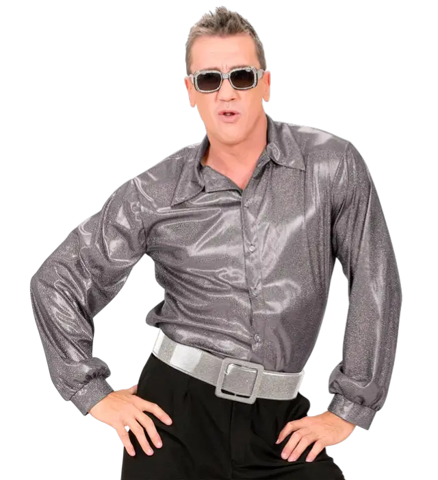 Zilveren Pailletten Disco Riem 120 cm – Jaren 70 Kostuum Accessoire