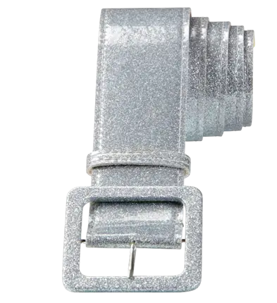 Zilveren Pailletten Disco Riem 120 cm – Jaren 70 Kostuum Accessoire