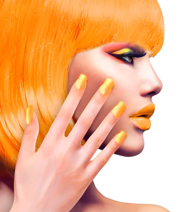 Set van 12 Neonoranje Zelfklevende Kunstnagels met Nagellak Effect – Manicure Nagels