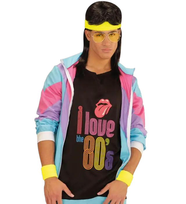 Complete Set Neon Gele Bande – Hoofdband en 2 Polsbanden – Jaren 80 Kostuum Accessoire