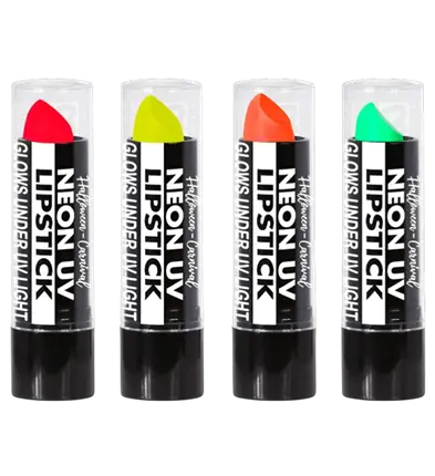 Displaydoos met 24 Fluor Lippenstiften 6 ml – Roze, Geel, Groen, Oranje Neon – Schmink voor Kostuum