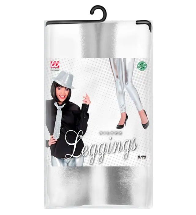 Zilveren Metallic Leggings – Glanzende Disco Broek – Jaren 70 / 80 Kostuum