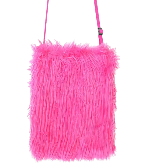 Handtas van Neon Roze Pluche – Pop Disco Kostuum Accessoire