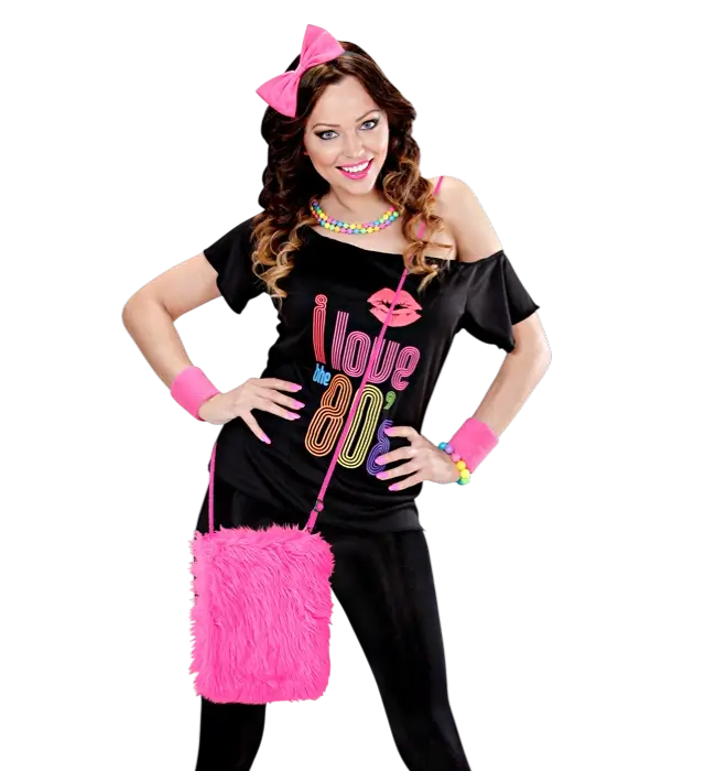 Handtas van Neon Roze Pluche – Pop Disco Kostuum Accessoire