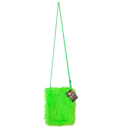 Handtas van Neon Groen Pluche – Pop Disco Kostuum Accessoire