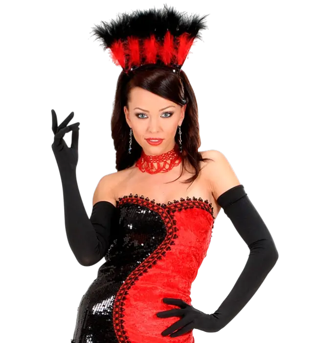 "ZWARTE LANGE ELASTANE HANDSCHOENEN 60 cm - ook geschikt voor man