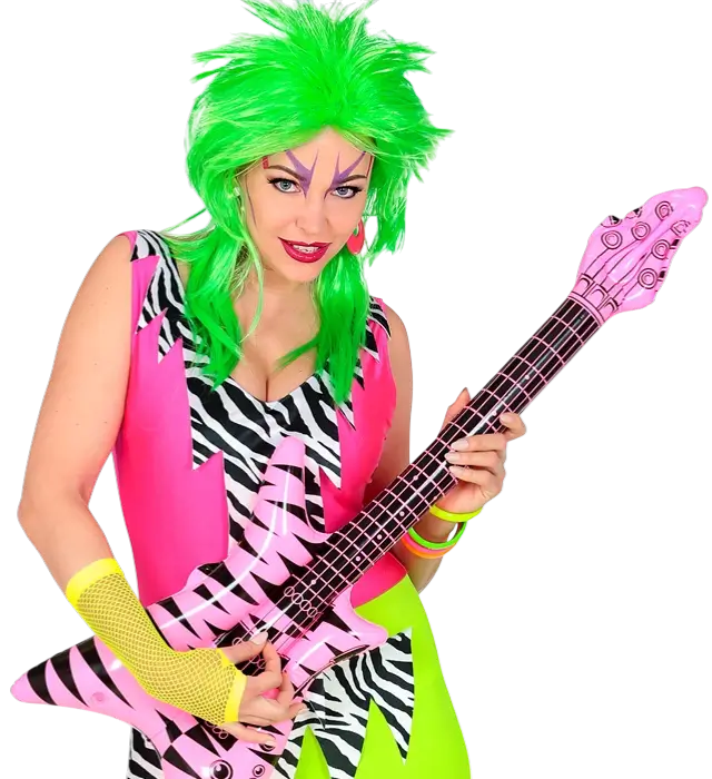 Neon Gele Vingerloze Net Handschoenen 33 cm – Jaren 80 Kostuum Accessoire