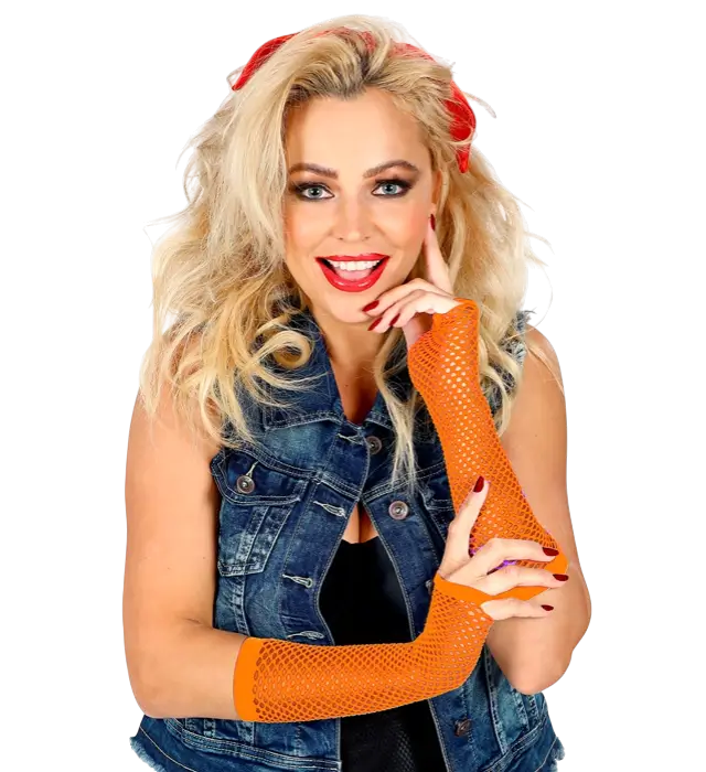 "NEON ORANJE VINGERLESS GLOVES 33 cm