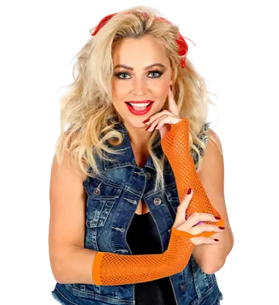 NEON ORANJE VINGERLESS GLOVES 33 cm
