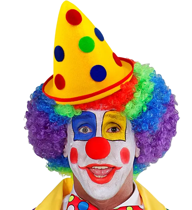 Gele Puntige Hoed met Stippen van Vilt – Clown of Feest Kostuum Hoed