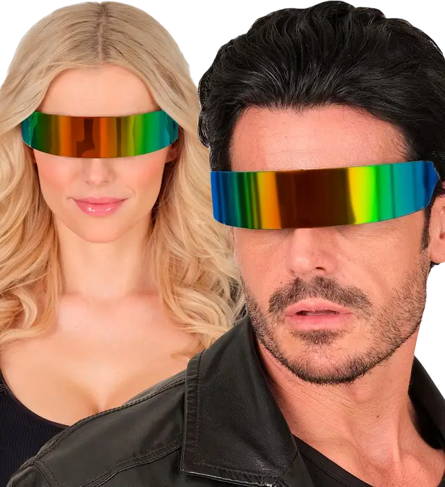 Regenboog Spiegel Zonnebril – Multikleur Zonnebril – Kostuum Accessoire