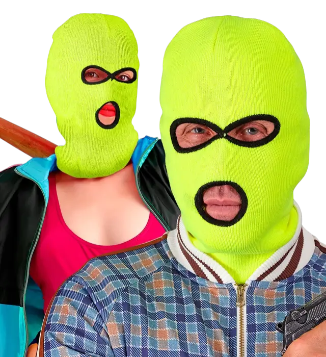 Neon Gele Balaclava Bivakmuts – Kostuum Masker