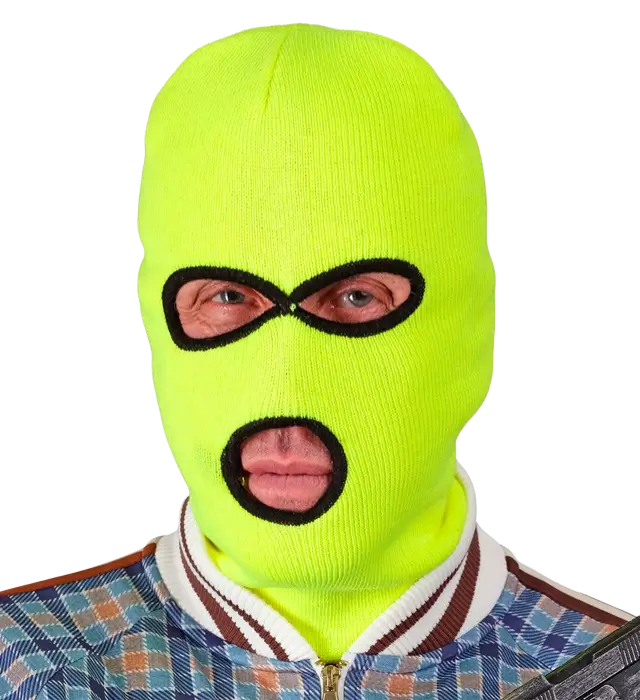 Neon Gele Balaclava Bivakmuts – Kostuum Masker