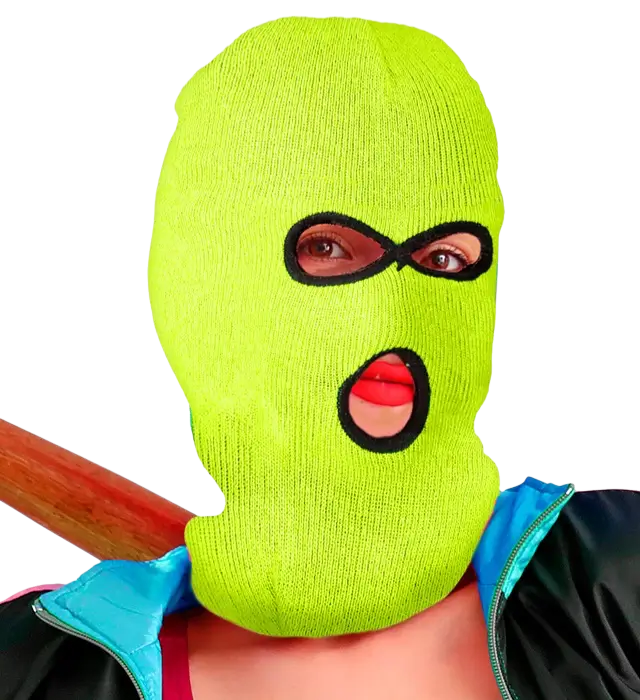 Neon Gele Balaclava Bivakmuts – Kostuum Masker