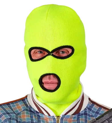 Neon Gele Balaclava Bivakmuts – Kostuum Masker