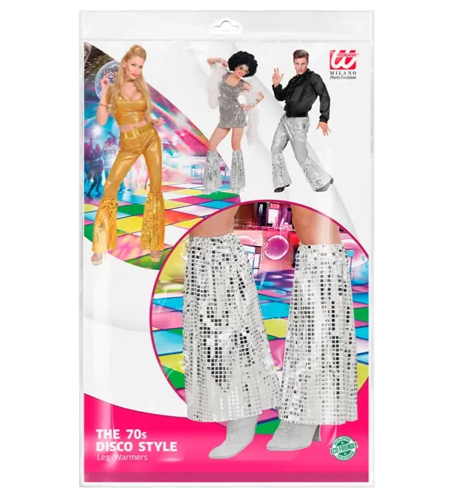 Disco Beenwarmers met Zilveren Pailletten – Jaren 70 Stijl – Kostuum Accessoire