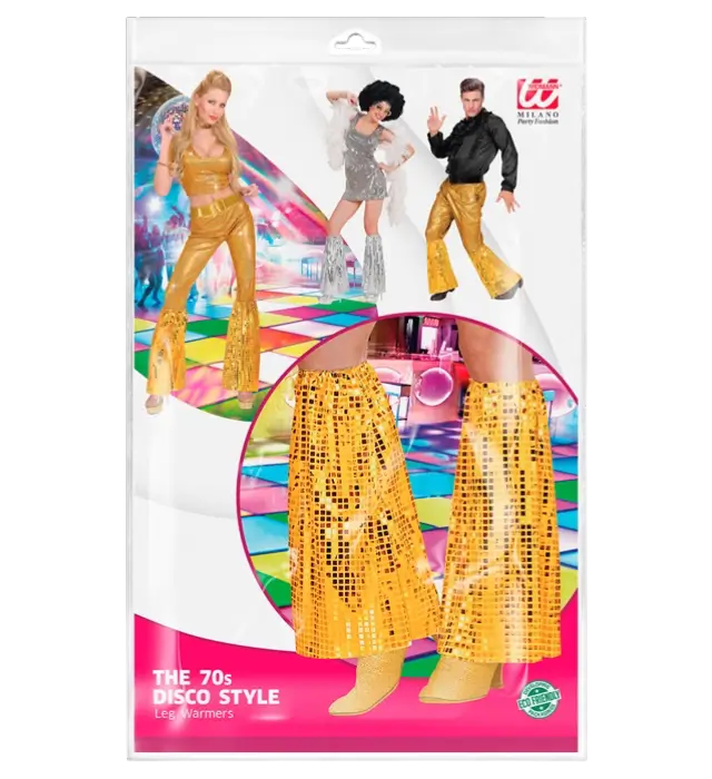 Disco Beenwarmers met Gouden Pailletten – Jaren 70 Stijl – Kostuum Accessoire
