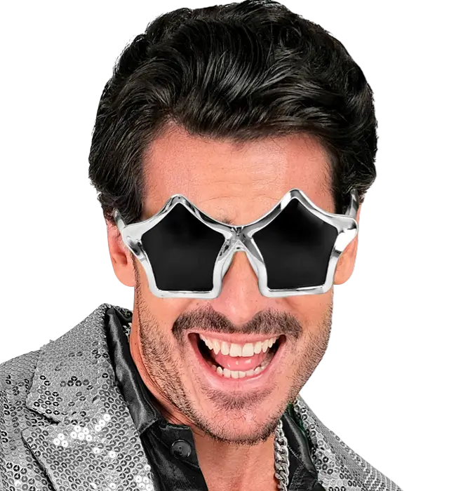 Zilveren Ster Bril – Festival Kostuum Accessoire