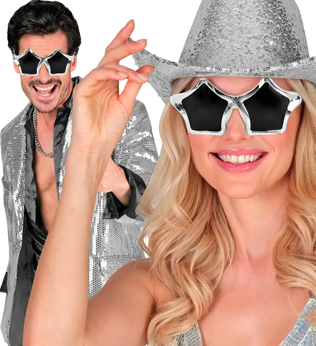 Zilveren Ster Bril – Festival Kostuum Accessoire