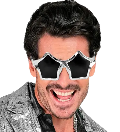 Zilveren Ster Bril – Festival Kostuum Accessoire