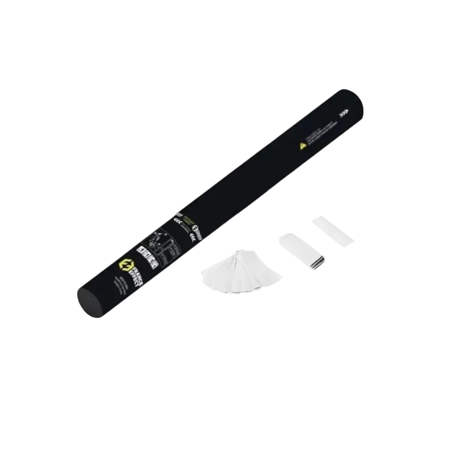 Handmatig confetti pistool 40cm - Wit