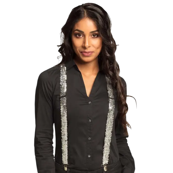 Zilverkleurige paillettenbandjes