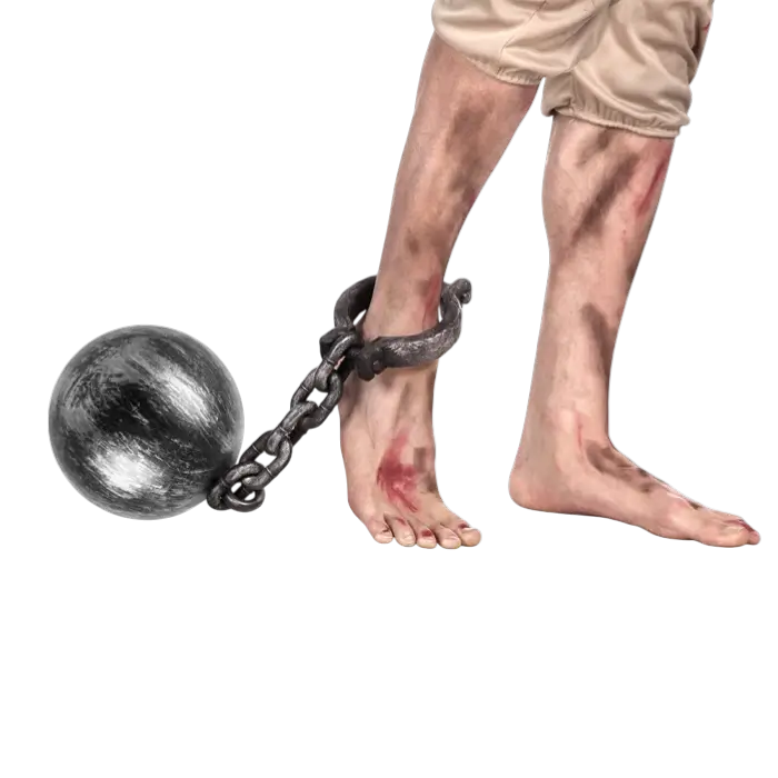 Kogel en ketting gevangene 53cm