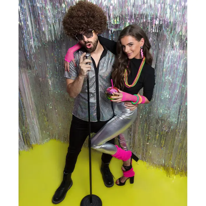 Disco bal beker met regenboog rietje 600ml