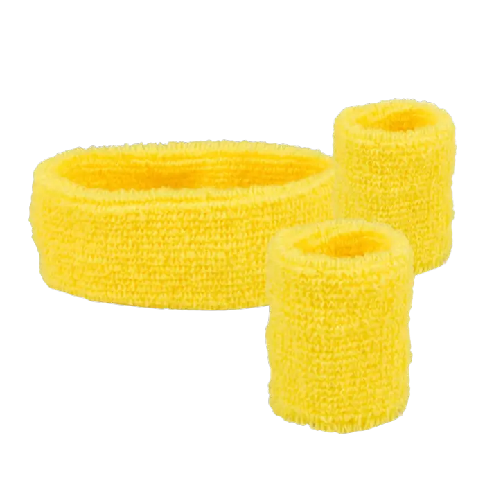 Set van 3 gele badstof hoofdbanden