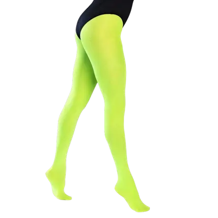 Ondoorzichtige neon groene panty