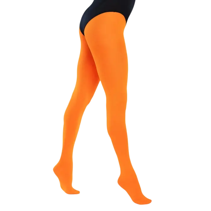 Ondoorzichtige fluorescerende oranje panty