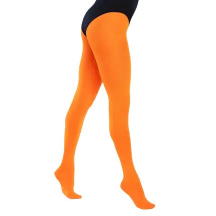 Ondoorzichtige fluorescerende oranje panty