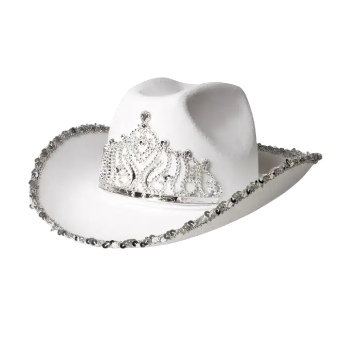 Cowboyhoed met franjes voor verkleedkostuum “Glimmer” – Wit
