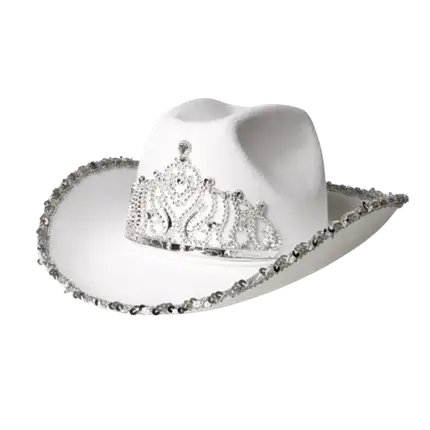 Cowboyhoed met franjes voor verkleedkostuum “Glimmer” – Wit