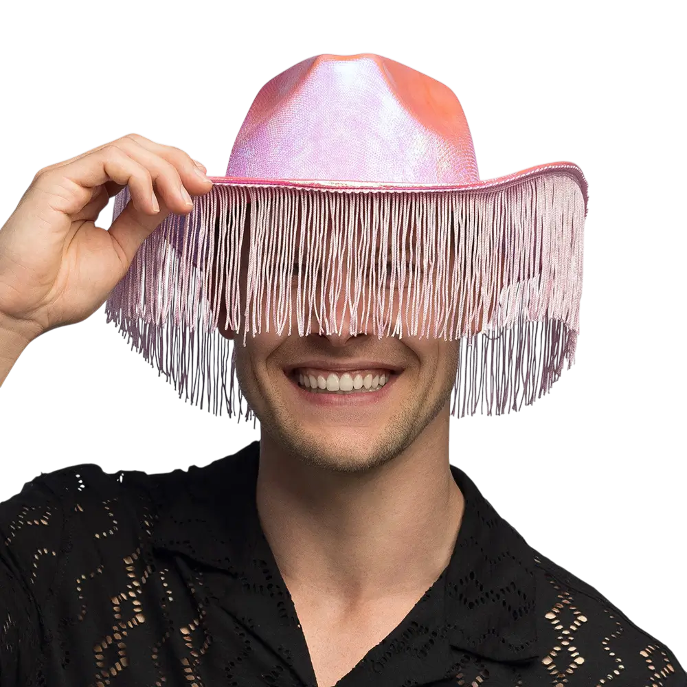 Cowboyhoed met franjes voor verkleedkostuum “Fabulous” – Roze