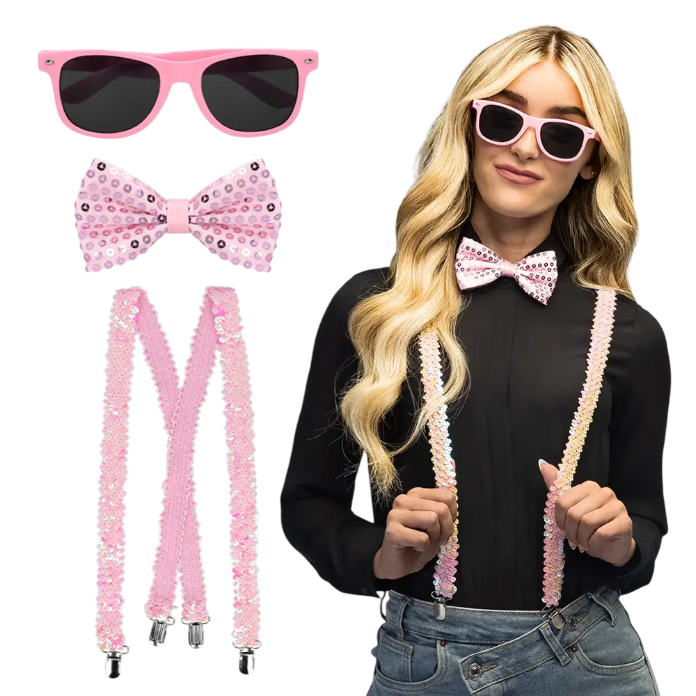 Lichtroze glitterset