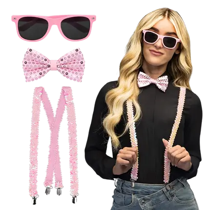 Lichtroze glitterset