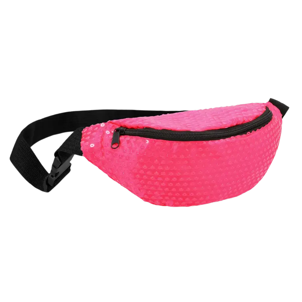 Heuptas met pailletten voor feest en verkleedkostuum – Neonroze
