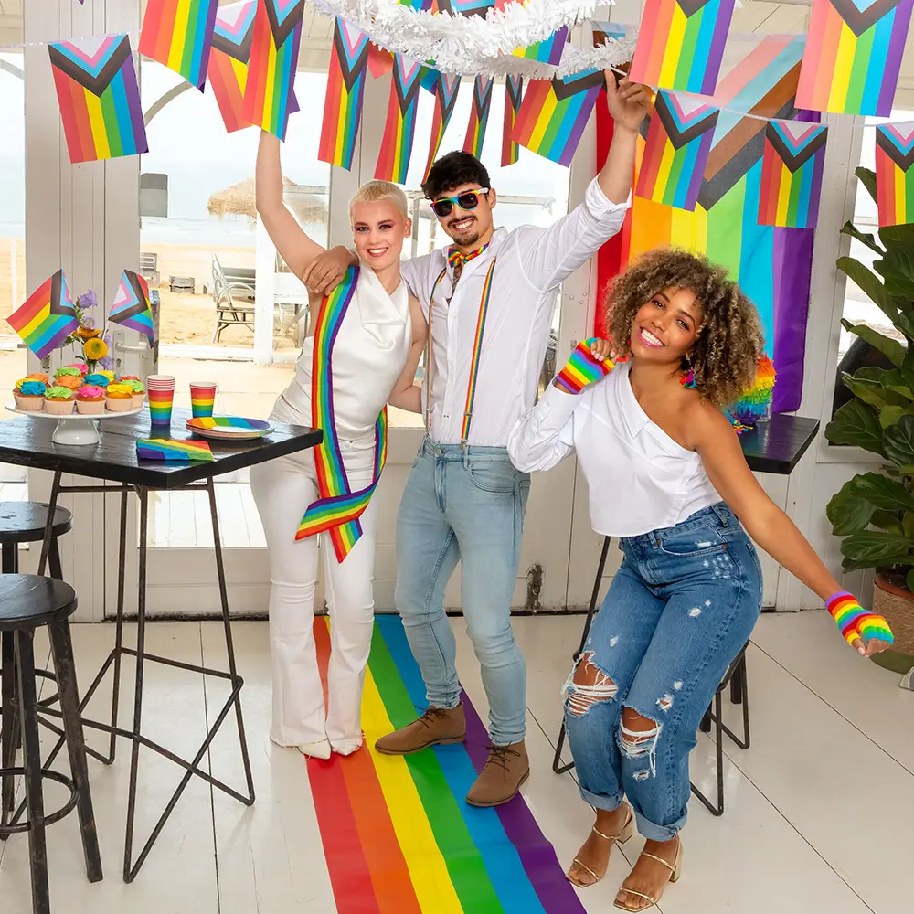 Set van 8 papieren bordjes Rainbow 23cm